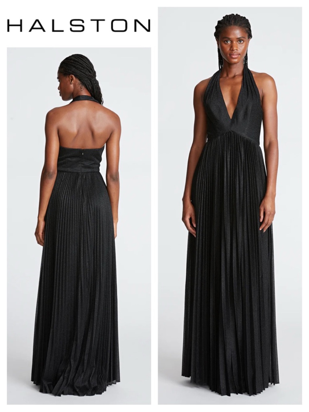 HALSTON Tiffany Gown In Shimmer Jersey